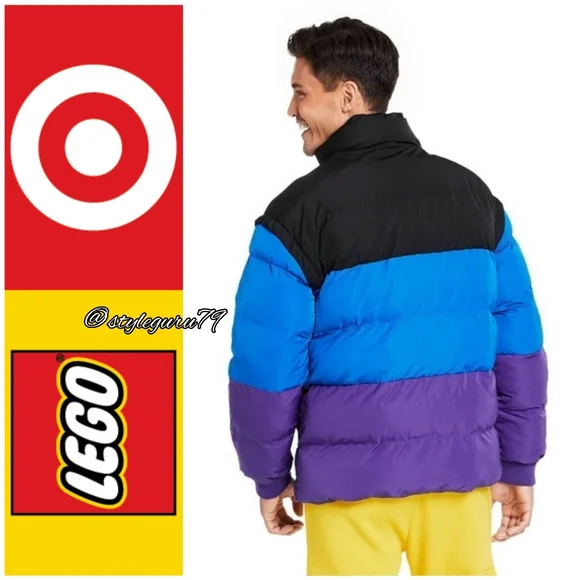 NWT,Lego X Target Men's Colorblocked Puffer Convertible Jacket